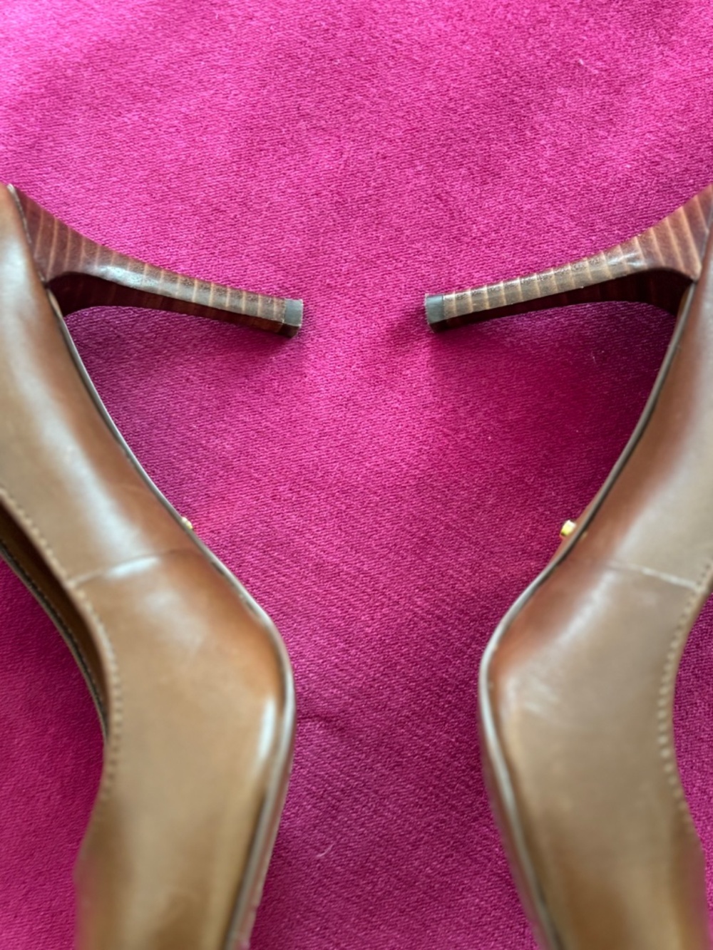 Lauren by Ralph Lauren Women's Brown Leather Heel Pumps, Size 5.5 B - Picture 7 of 9